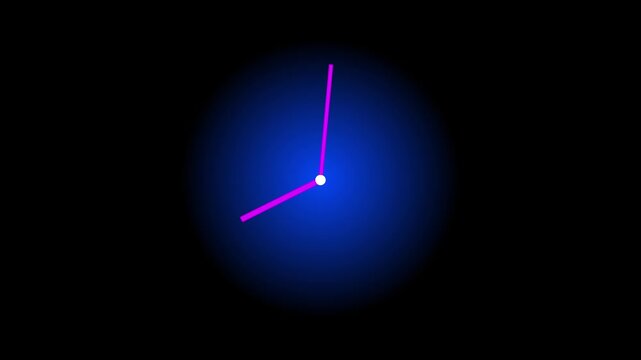 Clock Animation in 12 Hour Loop animation with optional luma matte. Alpha Luma Matte included.