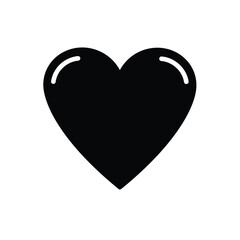 Black Heart Symbol Modern Outline Icon Design For Valentines Day And Love Theme