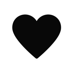 Black Heart Symbol Isolated On White Background Simple Love Icon Graphic Element