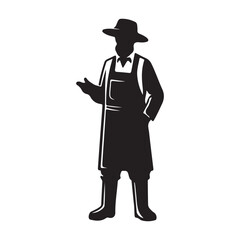 silhouette of a man with a hat