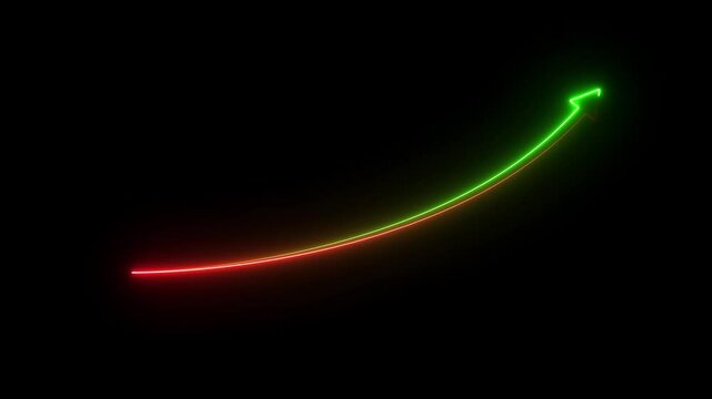 Market arrrow stroke icon glowing neon red color animation