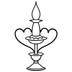 Love-Themed Candle Line Art