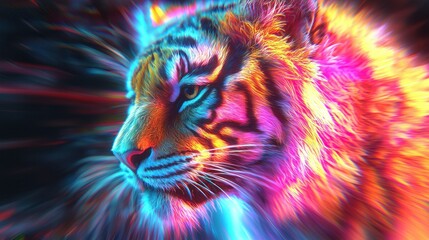 Vibrant Tiger: A Symphony of Color and Majesty