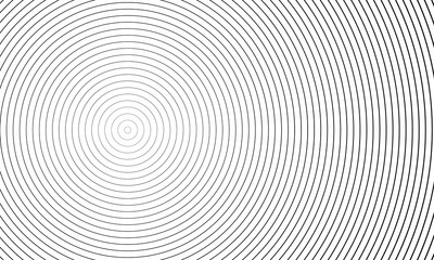 Abstract concentric circle background. line pattern design. Monochrome graphic. Circle for sound waves. vector