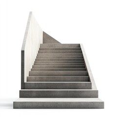 Concrete stairs leading upward against a wall
