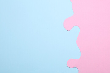 Paper cut wavy blue pink background