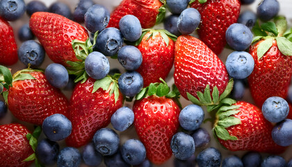 Fototapeta premium Berry Bliss: Strawberries & Blueberries Harmony