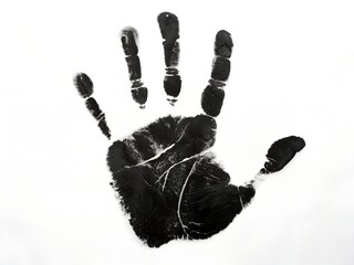 Human hand print isolated on white background. Vector illustration, icon, clip art. black hand print, paint ink isolated on white, clipping. Hand print. Child's Color Hand Prints. Family Hand Prints.
