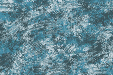 Vector abstract grunge texture in blue shades with expressive brush strokes and paint splatters. Ideal for backgrounds, posters, presentations, and creative design use.
