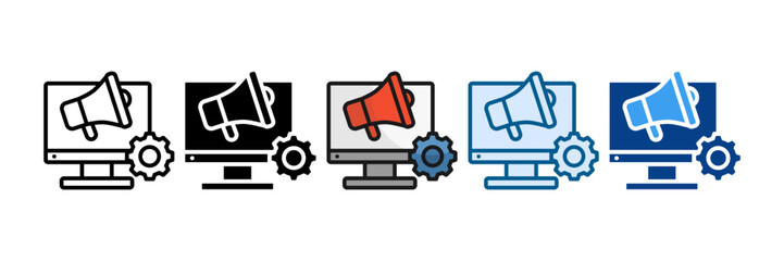 Marketing Automation Icon Set Multiple Style Collection