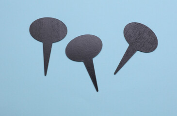 Black Chalk Dialogue Cloud Signs on blue background