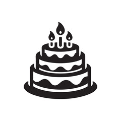 birthday cake vector silhouette clip art logo design