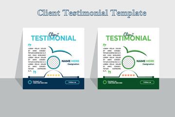Client testimonial design vector template