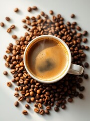 Obraz premium cup of coffee with beans