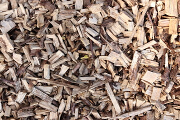 Wood Chips Pile Ground Natural Texture Background