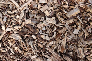 Wood Chips Pile Ground Natural Texture Background