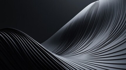 Naklejka premium Smooth black waves creating a modern abstract design