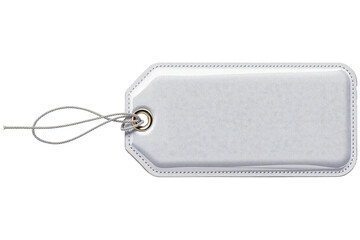 Blank white luggage tag with string isolated on white background, luggage tag transparent png