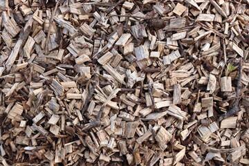 Wood Chips Pile Ground Natural Texture Background