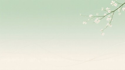 Spring Minimalist Botanical Background with Clean Geometric Elements and Soft Pastel Tones, Fresh Seasonal Design for Digital Branding, Wallpaper Patterns, and Modern Lifestyle Content Creation