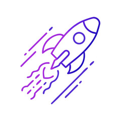 Naklejka premium Rocket launching with dynamic motion in vibrant colors 