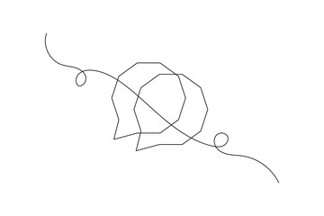 Obraz premium Speech bubble continuous single line drawing of square shape simple outline vector icon 