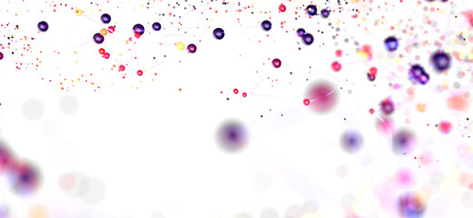 Artistic background with colorful bubbles and connecting lines. Perfect for technology, science, or design projects.