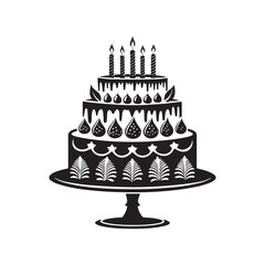 birthday cake vector silhouette clip art logo design