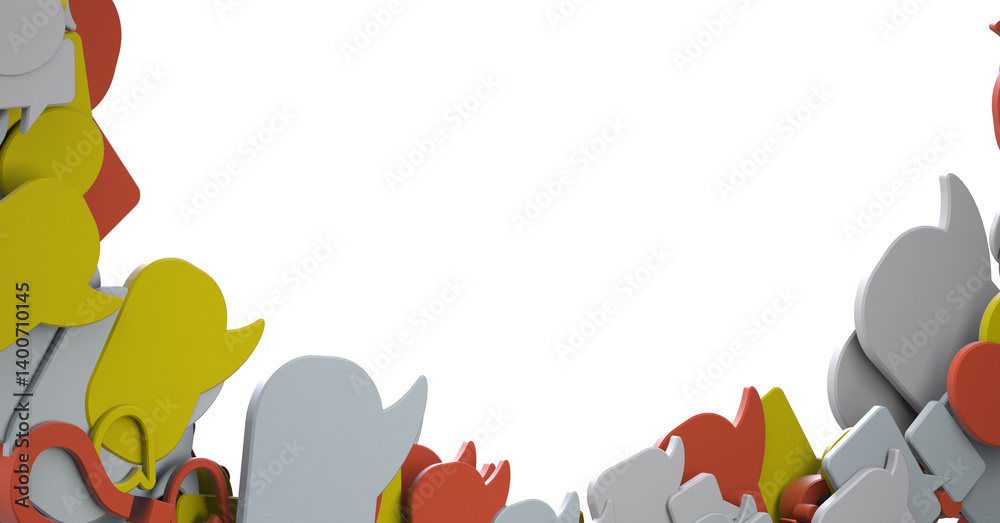 Aufkleber touching 3d rendering flying email icon with his fin