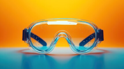 Safety glasses on a gradient background