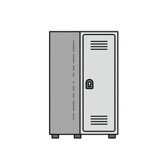 Gym Locker Illustration: A solitary grey gym locker stands, one door ajar, revealing the interior. The illustration embodies organization and storage.