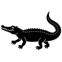 Fototapeta premium crocodile walking vector art silhouette