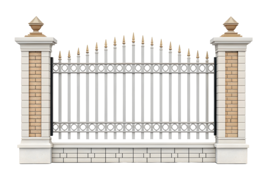 Section of Natural Cedar Wood Privacy Fence with Scalloped Top Design.