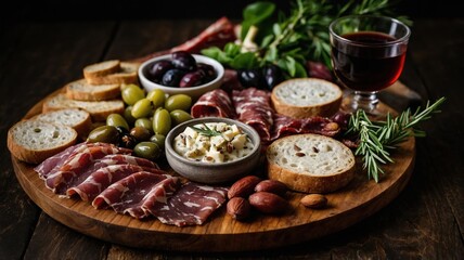 Healthy Breakfast Plate with Meat, Cheese, and Fresh Vegetables