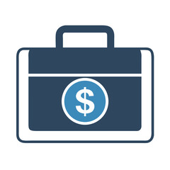 Business Briefcase with Dollar Symbol Icon Representing Financial Transactions and Professional Deals
