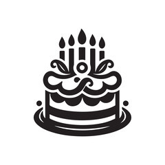 birthday cake vector silhouette clip art logo design