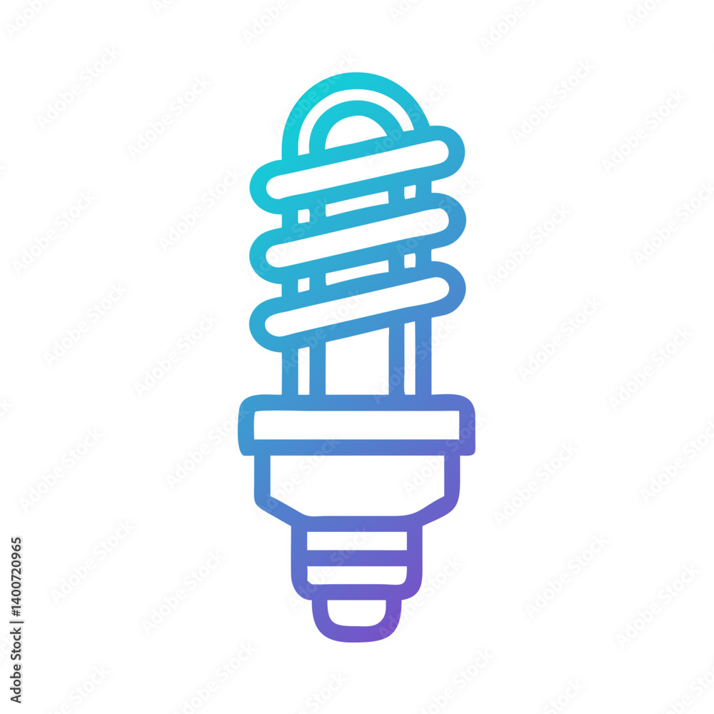 Poster Compact Fluorescent Lightbulb Icon Representing Energy-Efficient Lighting