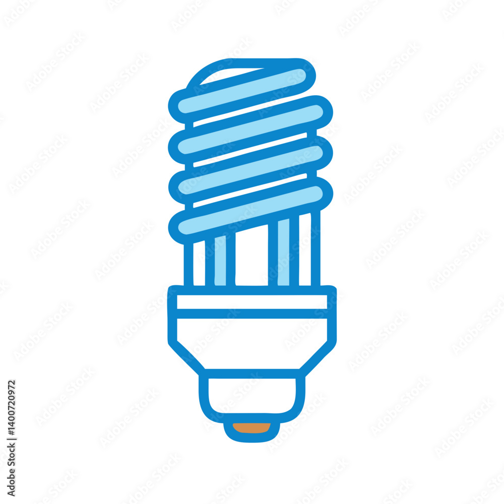 Poster Compact Fluorescent Lightbulb Icon Representing Energy-Efficient Lighting