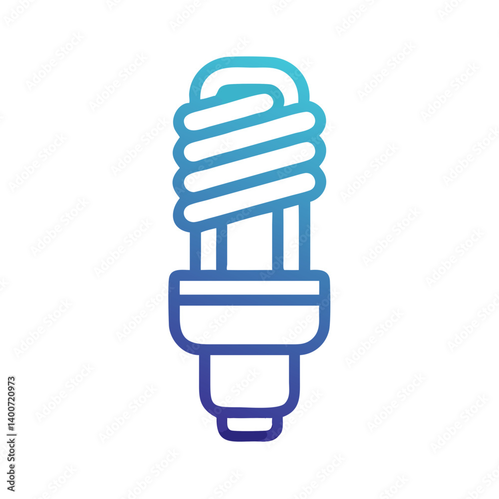 Poster Compact Fluorescent Lightbulb Icon Representing Energy-Efficient Lighting