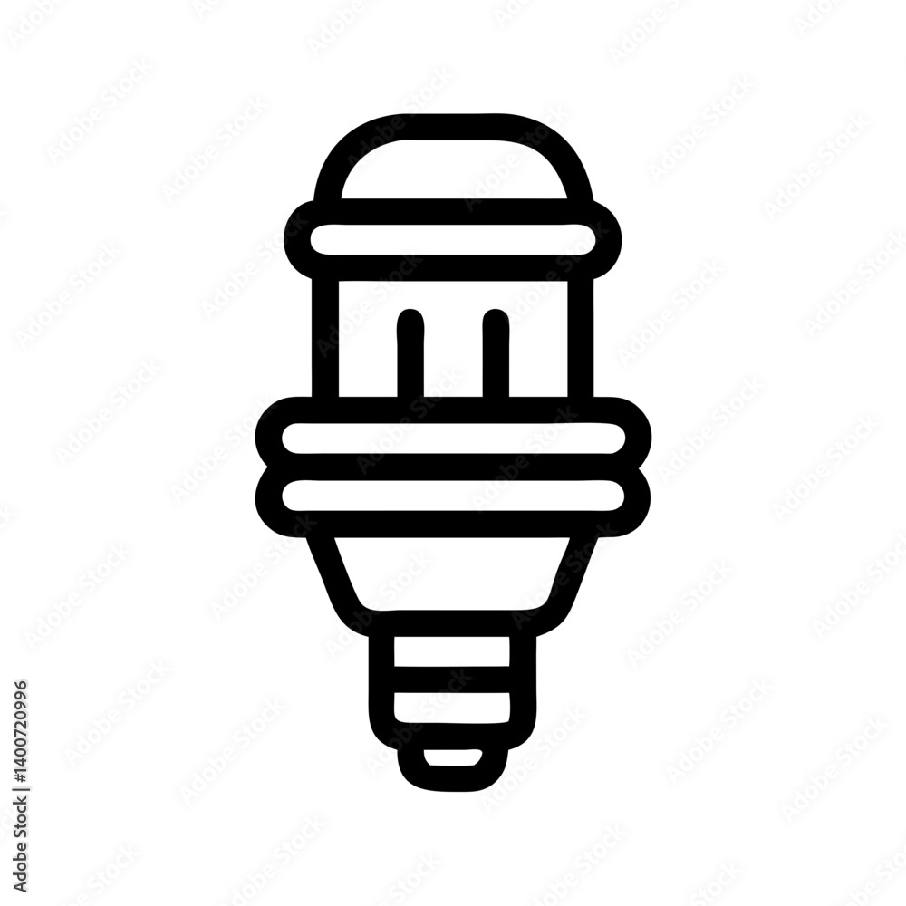 Poster Compact Fluorescent Lightbulb Icon Representing Energy-Efficient Lighting