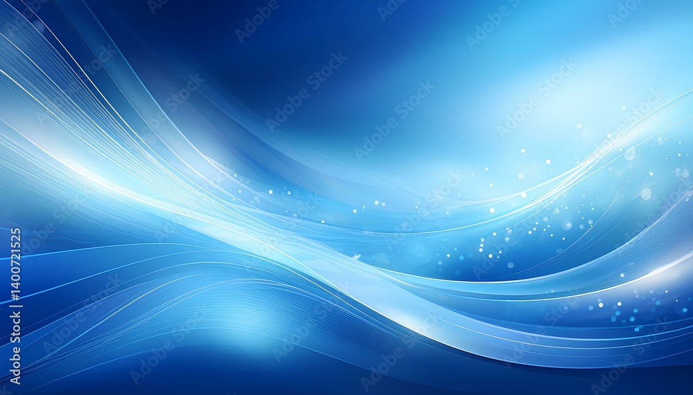 Poster abstract blue background with waves.