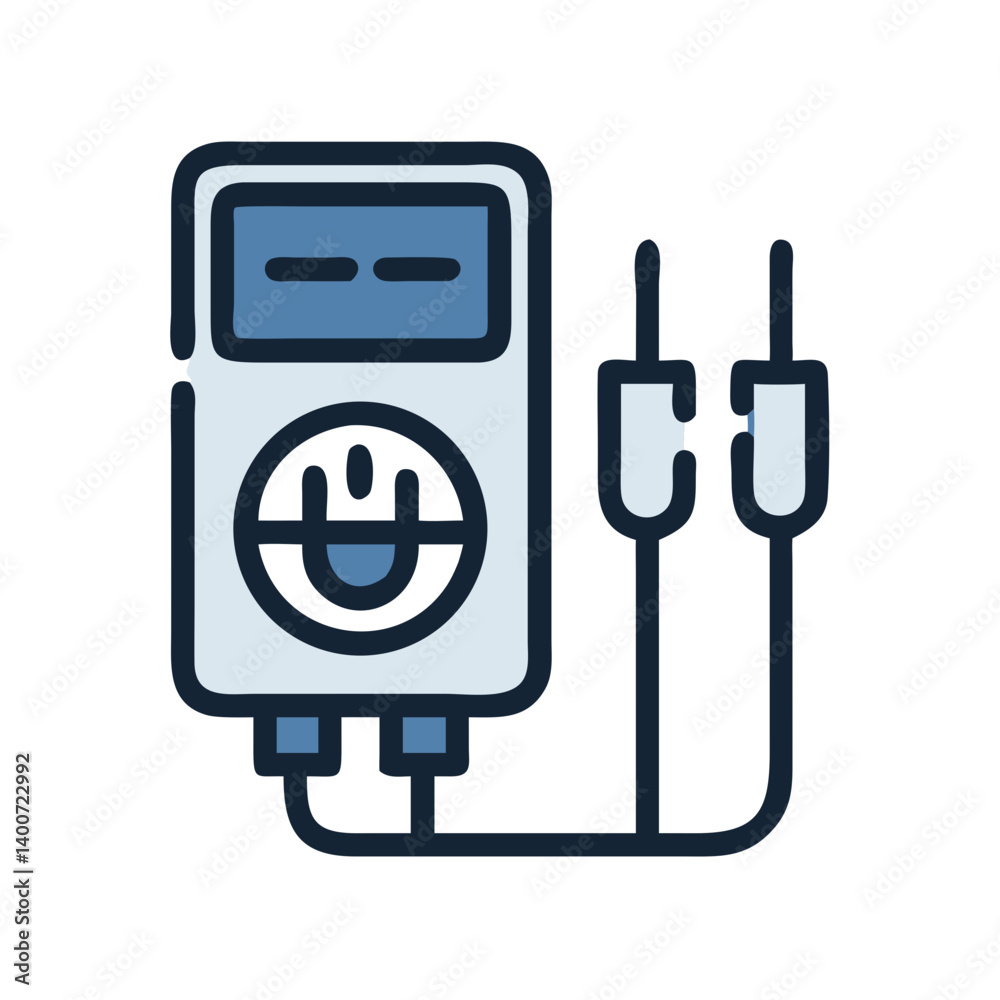Fototapete external hard drive with usb cable icon representing portable data storage and file transfer