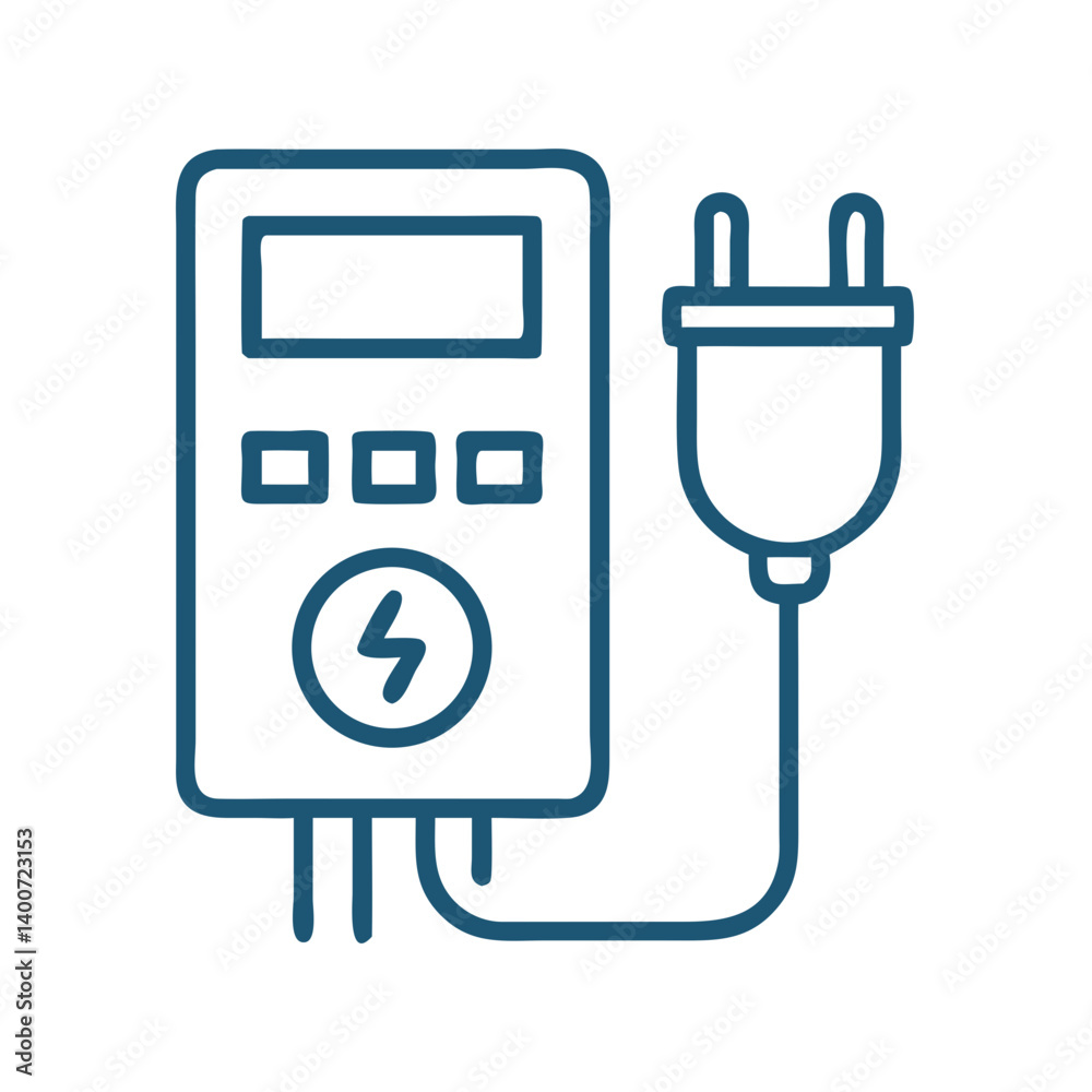 Fototapete external hard drive with usb cable icon representing data storage and file transfer