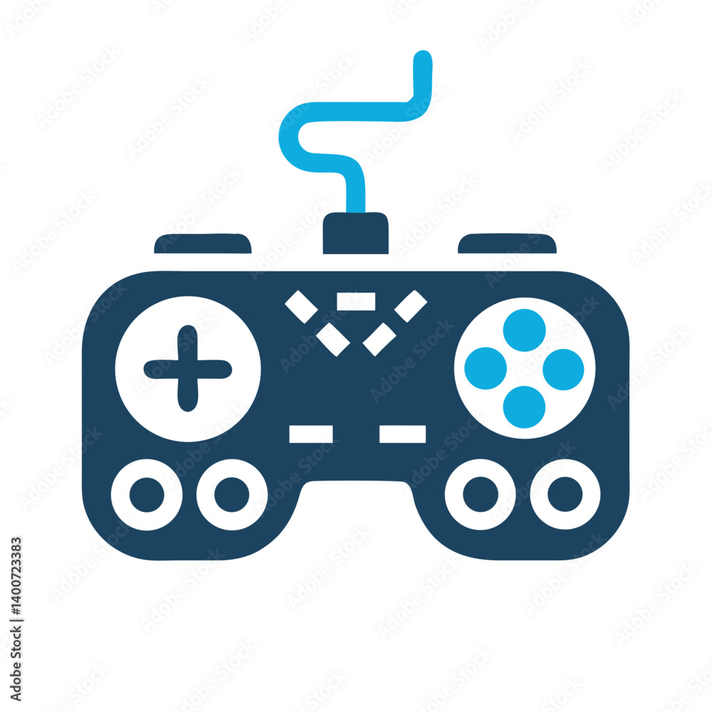 Poster Game Controller Icon Representing Video Gaming and Interactive Entertainment