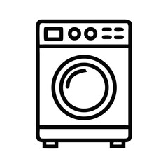Front-Load Washer Icon Representing Laundry Equipment and Efficient Cleaning