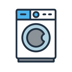 Front-Load Washer Icon Representing Laundry Equipment and Efficient Cleaning