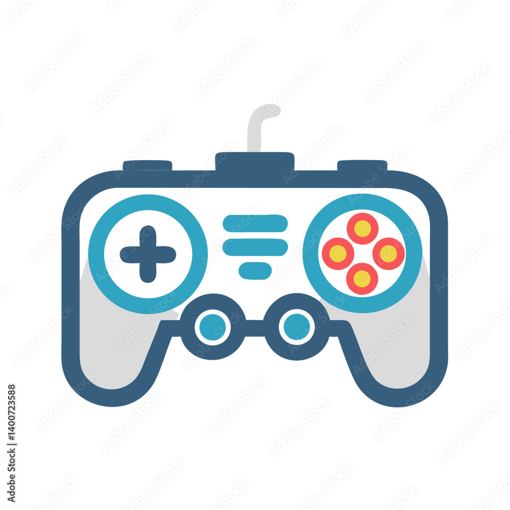 Poster Game Controller Icon Representing Video Gaming and Interactive Entertainment