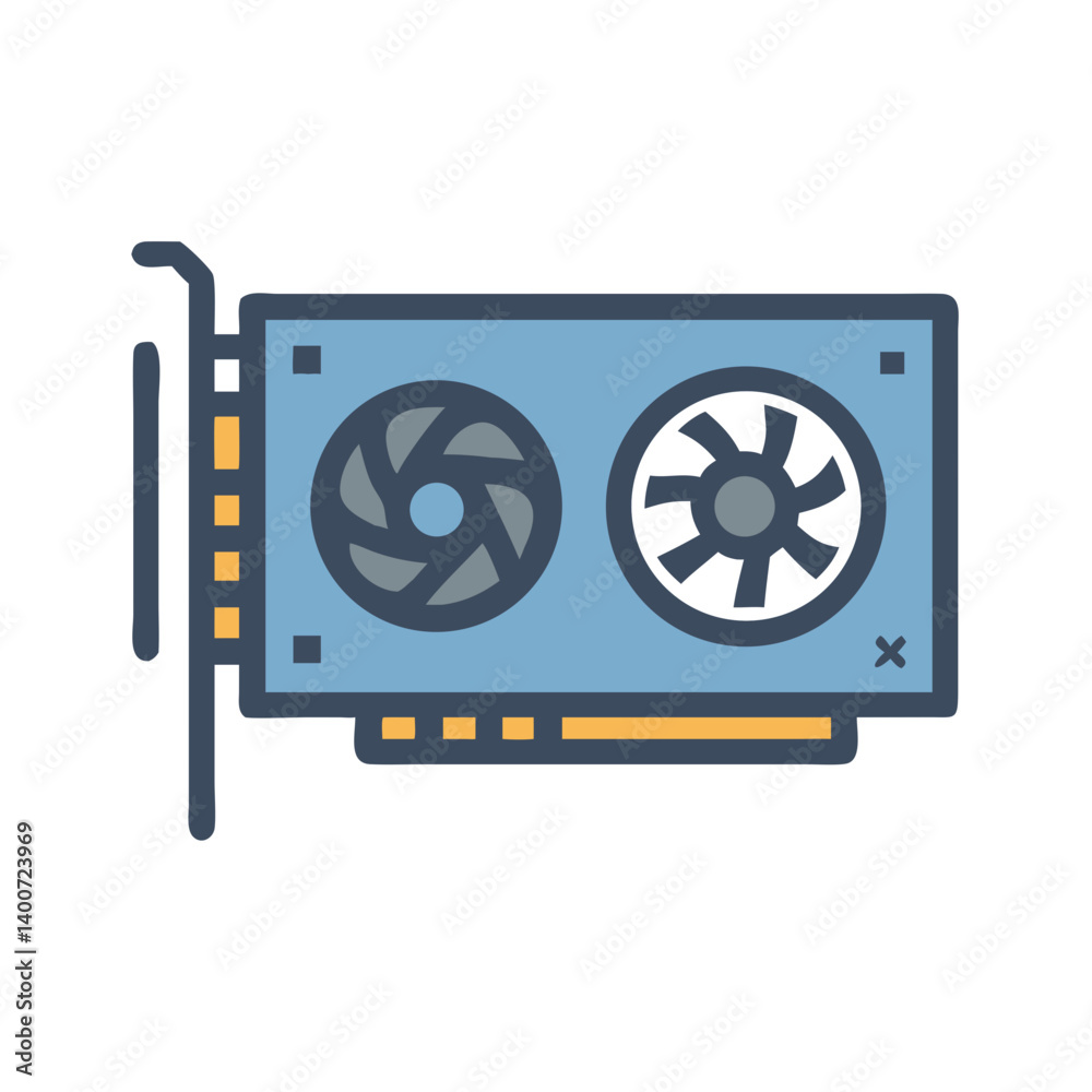 Poster Graphics Card Icon Representing Computer Hardware and Visual Processing
