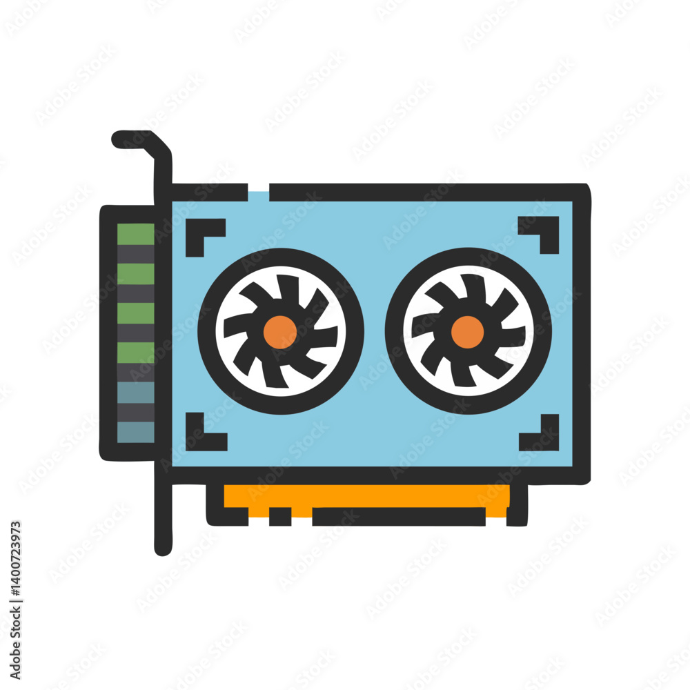 Poster Graphics Card Icon Representing Computer Hardware and Visual Processing
