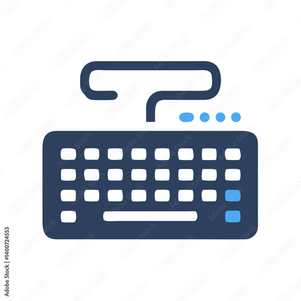 Leinwandbilder Keyboard Icon Representing Computer Input and Digital Typing